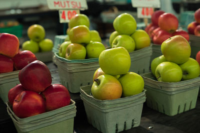 Close-up of fruits for sale at market stall