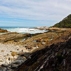 Scenic view of beach against sky