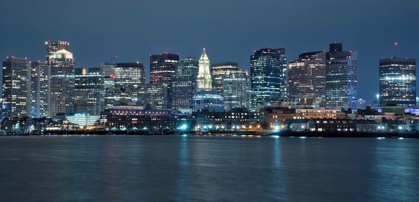 Illuminated city at night