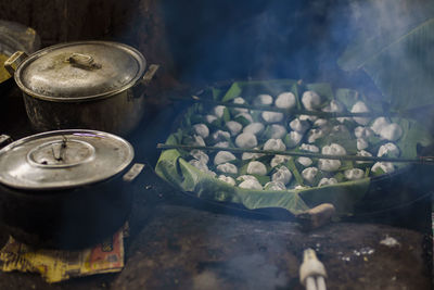 Local food preparation in kitchen