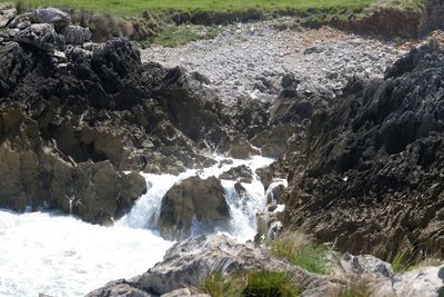 Scenic view of waterfall