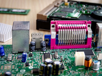 Close-up of computer keyboard on table