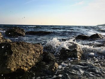 Close-up of sea against sky