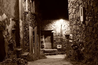 Illuminated building at night