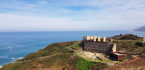 High angle view of sea against sky