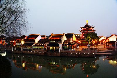 Reflection of buildings in water