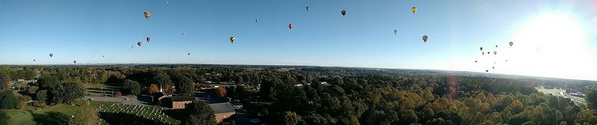 Aerial view of city against sky