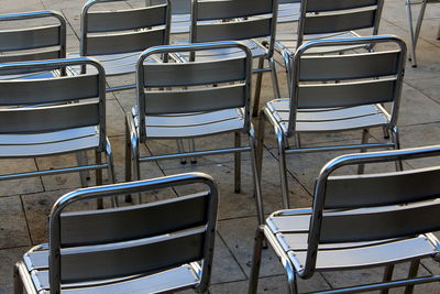 Empty chairs in a row