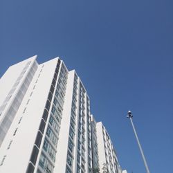 Low angle view of modern building against clear sky