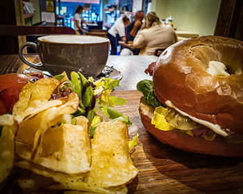 Close-up of food on table in restaurant