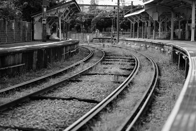 Railroad tracks on railroad track