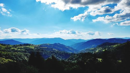 Scenic view of mountains against sky