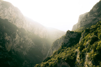 Scenic view of mountains against clear sky