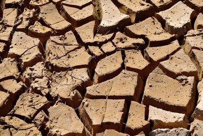 Full frame shot of cracked land