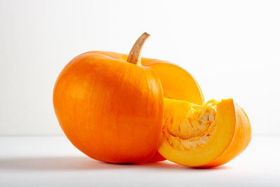 Close-up of bell pepper against white background