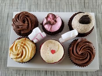 Close-up of cupcakes on table