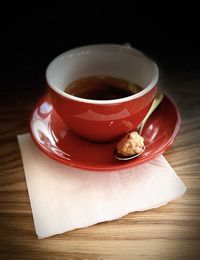 Close-up of coffee on table