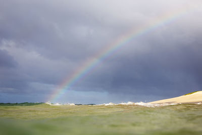 Scenic view of rainbow against sky