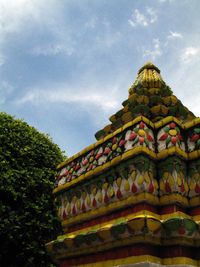 Low angle view of temple against sky