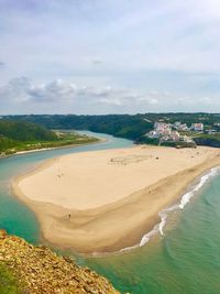 Scenic view of beach against sky