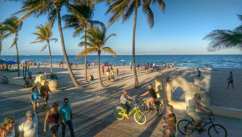 Tourists on beach