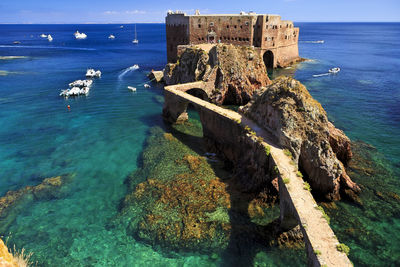 Panoramic view of sea and rocks