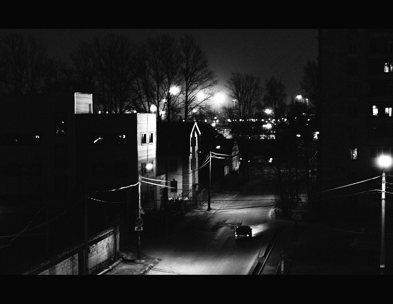 VIEW OF ROAD AT NIGHT