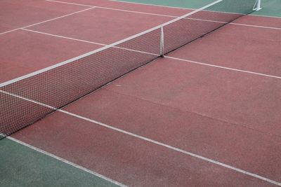 High angle view of tennis court