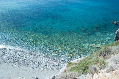 High angle view of sea shore