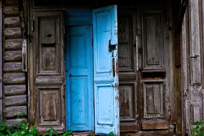 Front door of a 19th century wooden house