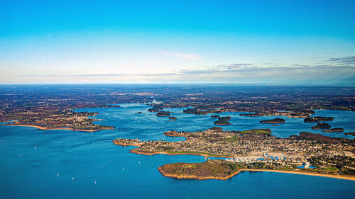 High angle view of sea against sky