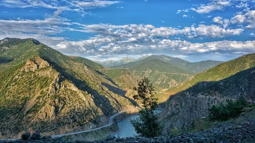 Scenic view of mountains against sky