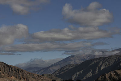 Low angle view of mountains against sky