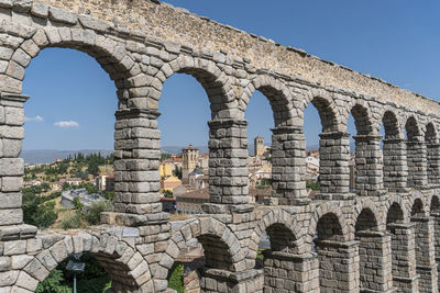 The aquaduct in the city of segovia, spain