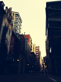 Low angle view of buildings in city