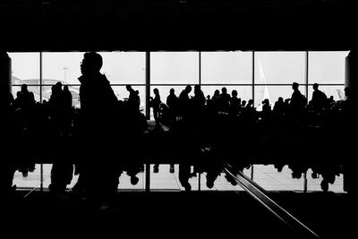 Silhouette people at airport