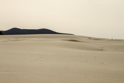 Scenic view of beach against clear sky