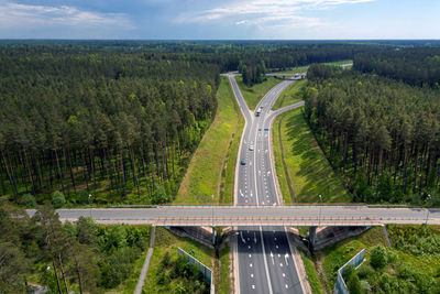 Highway a1 via baltica between vilnius, riga and tallinn, road section next to saulkrasti, latvia