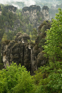 Bastei in the elbe sandstone mountains in the saxon switzerland in germany