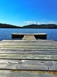 View of pier on lake