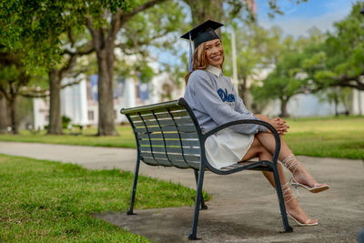 Woman sitting on chair