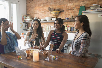 Young women at a party