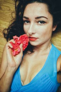 Close-up portrait of a beautiful young woman