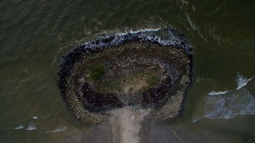 High angle view of sea water