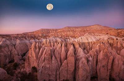 Scenic view of rock formations against sky