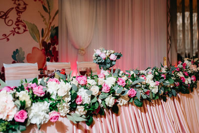 Flowers in vase on table