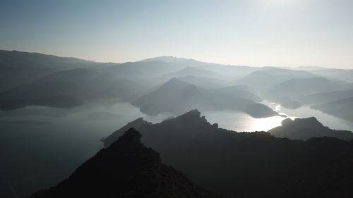 Scenic view of mountains against sky