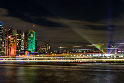 Illuminated city at night