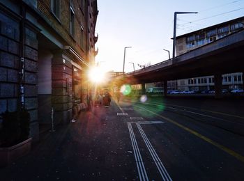 City street at sunset