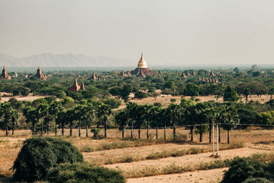 Panoramic view of temple against sky